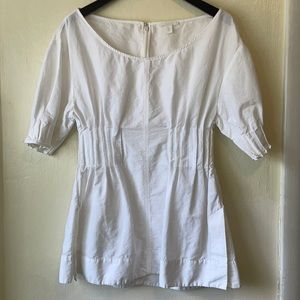 COS Gathered Scoop-Neck Blouse White Size 6